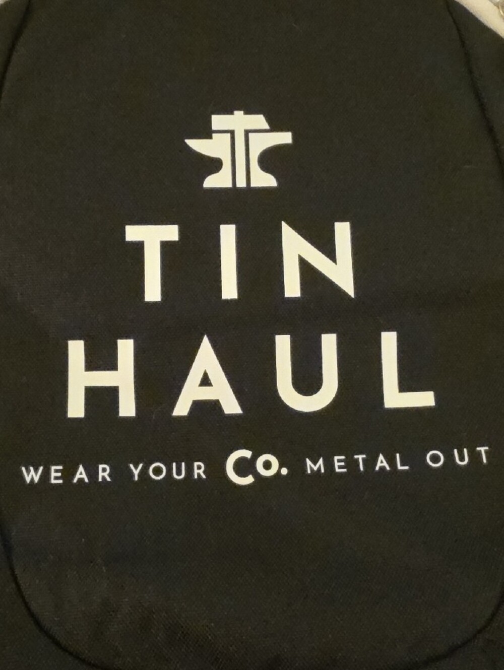 Tin Haul Black Backpack with Cream Trim and Logo - Picture 2 of 5